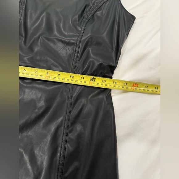 NWT Cotton On Black Faux Leather Mini Dress Size S - Picture 5 of 7